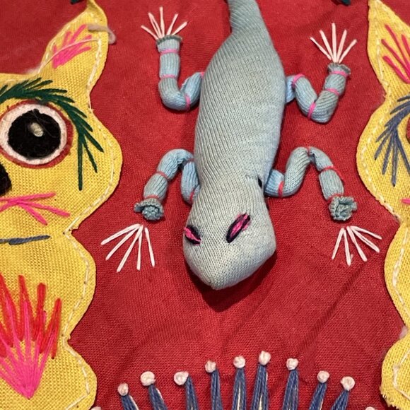 Vtg Bai Jia Bei Chinese Quilt Wall Hanging One Hundred Families Double Sided 3D - Picture 4 of 16